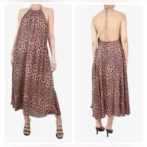 Zimmerman Sundown Animal Print Crepe Maxi Dress Zim Size 0 US 4 *stain